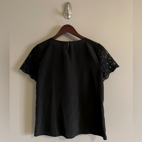 J. Crew Black Lace Top - Size 0 - Picture 3 of 4